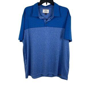 Flag & Anthem Mens Polo Shirt XL Blue Heather 100% Polyester Short Sleeve